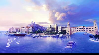Rendering of the Heart of Europe project in The World Islands, Dubai. Courtesy Kleindienst Group