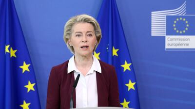 European Commission President Ursula von der Leyen, says the EU joint vaccine purchasing scheme has delivered 330 million Covid-19 vaccines. EPA