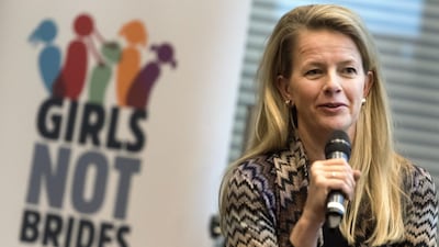 Dutch princess Mabel van Oranje, Chairman of Girls Not Brides Global, an international network that fights against child marriages. AFP