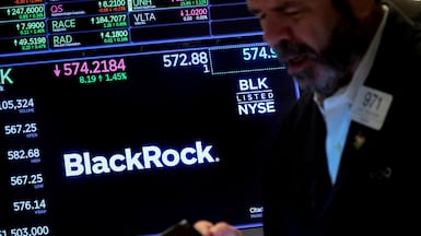 BlackRock shares on a screen at the New York Stock Exchange. The world's biggest asset manager sees growth opportunities across the Gulf region. Reuters