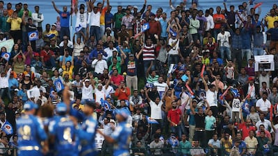 Zayed Cricket Stadium had not witnessed so electrcic an atmosphere before Wednesday evening. Pawan Singh / The National