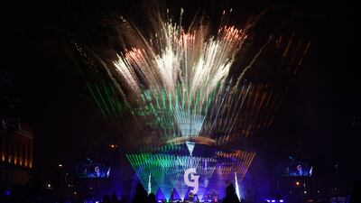 Fireworks at North Wall Quay in Dublin. PA