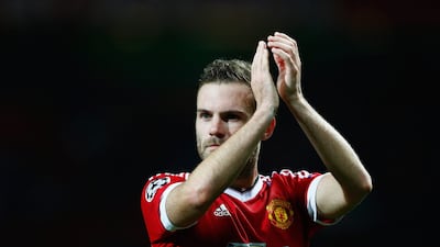 Manchester United midfielder Juan Mata shown after a Champions League match against Wolfsburg last month. Dean Mouhtaropoulos / Getty Images / September 30, 2015
