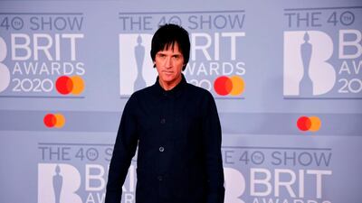 Johnny Marr arrives at the Brit Awards 2020 at The O2 Arena on Tuesday, February 18, 2020 in London, England. AFP