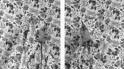 The Libyan-Canadian artist also addressed the bonds between generations. Here, a 2004 mirror work from her 'Generation' series