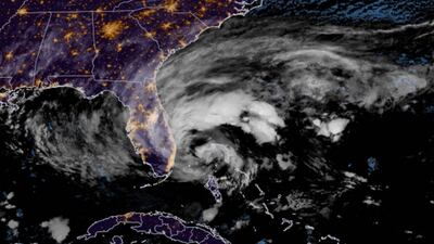 Hurricane Nicole on its way to make landfall off the east coast of Florida. AFP