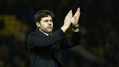 Tottenham Hotspur manager Mauricio Pochettino applauds fans after his team's win over Watford in the Premier League on Monday night. Eddie Keogh / Reuters / December 28, 2015