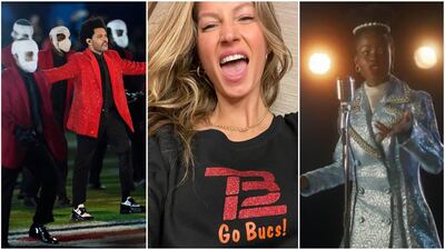 The Weeknd's masked dancers provoked social media conversation; Gisele Bundchen cheered on husband Tom Brady; and Amanda Gorman's Super Bowl poetry was much-discussed online.