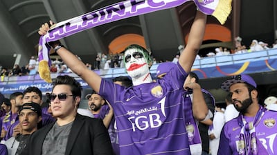 Al Ain fans before the match between Real Madrid and Al Ain at the Fifa Club World Cup final at the Zayed Sports City Stadium, Abu Dhabi. Chris Whiteoak / The National
