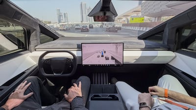 The National has taken a ride in Tesla’s self-driving Cybertruck. All photos: Ahmed Ramzan/The National