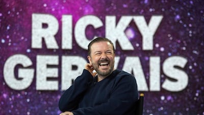 Ricky Gervais says he got his humour and his attitude to wealth from his parents. Photo by Photo Bank via Getty Images.