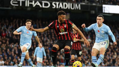 Phil Foden scores Manchester City's fourth goal. Getty Images