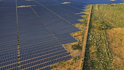 Bhadla Solar Park in Rajasthan, north-west India. By 2030, emerging and developing economies will require $2.4 trillion a year to address climate change. AFP