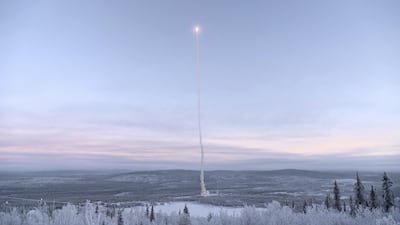 A SubOrbital Express 3 rocket launching from the Esrange Space Centre in Jukkasjarvi, northern Sweden, in November 2022. AFP