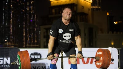 Heinla from Estonia is the only man who lifted a 450 kg at the World's Ultimate Deadlift, Burj Plaza, Dubai.