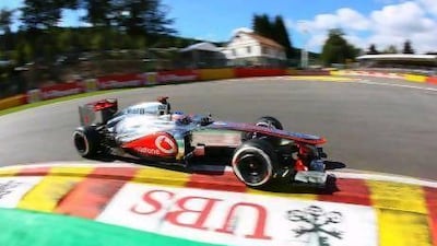Jenson Button took pole position in Belgium.