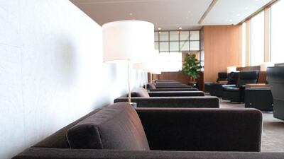 Leather sofas and cosy armchairs give the Cathay Pacific lounge at Haneda a homey feeling. Jonny Clark