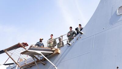 The ship was under construction in New Orleans when Hurricane Katrina hit the shipyard in August 2005