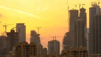 Buildings under construction in the Business Bay district in Dubai. Charles Crowell / Bloomberg News