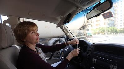Dr Karin Strasser, a radiologist, says the aggression on the country’s roads is frightening. She says tinted windows can give drivers a free rein to drive recklessly. Satish Kumar / The National