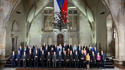 Leaders from more than 40 countries pose for a 'family photo' as they attend the European Political Community summit in Prague. AFP