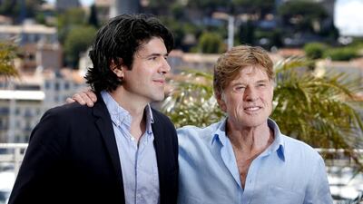Robert Redford, right, and JC Chandor. Valery Hache / AFP