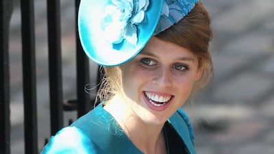 Princess Beatrice arrives at the venue for the wedding. Getty