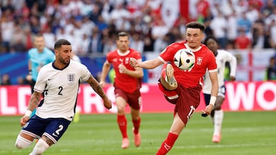 Among the goals against Italy last time out but no hint of repeating that this time round. Focus here was often helping Aebischer out defensively with threat of Saka. AFP