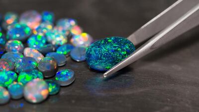 The traceable and sustainably sourced Australian opals used in the Marion Cotillard-designed Green Carpet Collection for Chopard. Courtesy: Chopard