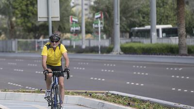 Dedicated cycle lanes is one way to encourage more people to use bicycles. (Mona Al Marzooqi / The National)
