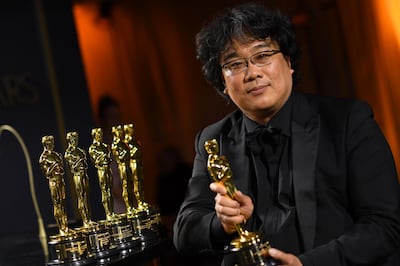 South Korean film director Bong Joon-ho took the Best International Feature award for 'Parasite' at the 92nd Academy Awards. AFP