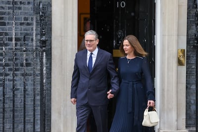 UK Prime Minister Keir Starmer and his wife, Victoria, at Downing Street. Bloomberg