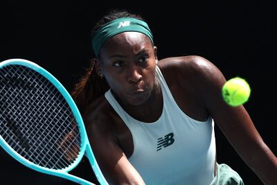 USA's Coco Gauff defeated Switzerland's Belinda Bencic on a hot day in Melbourne. AFP