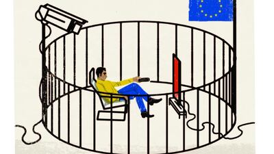 Europe's surveillance powers are growing, writes Arun Kundnani (Pep Montserrat for The National)