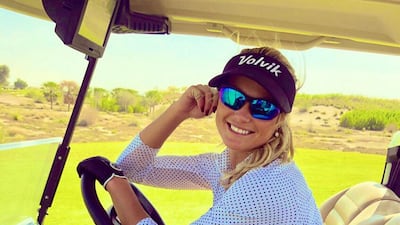 Scottish golfer Carly Booth on the green in Dubai. Twitter / Carly Booth