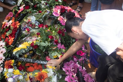 Family and friends mourn May Naim, 24, who was killed by Hamas near the Israeli border with Gaza, at her funeral on Wednesday in Gan Haim, Israel. Getty Images