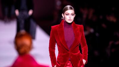Gigi Hadid walks the runway during the Tom Ford autumn/winter 2019 fashion show at New York Fashion Week on February 6, 2019. AFP