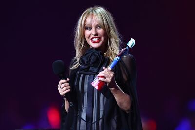 Australian singer Kylie Minogue received the Brit's Golden Icon award. AFP
