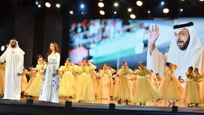 Hussain Al Jassmi and Balqees Fathi perform at an Operetta in May. Wam