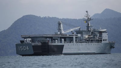A Malaysian navy vessel patrols waters near Langkawi island on May 16. A boat crammed with migrants was towed out to sea by the Thai navy and then held up by Malaysian vessels on May 16 – the latest round of ‘maritime ping-pong’ by Asian states determined not to let asylum seekers come ashore. Olivia Harris/Reuters