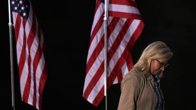JACKSON, WYOMING - AUGUST 16: U. S. Rep. Liz Cheney (R-WY) departs after speaking to supporters during a primary night event on August 16, 2022 in Jackson, Wyoming. Rep. Cheney was defeated in her primary race by Wyoming Republican congressional candidate Harriet Hageman. Alex Wong / Getty Images / AFP