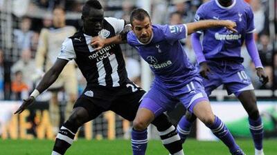 Rafael van der Vaart, right, opened the scoring for Tottenham against Newcastle.