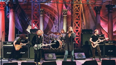 Def Leppard on The Tonight Show with Jay Leno in 1996. Getty Images