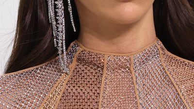 A hint of glitter at the Fendi haute couture show. Getty