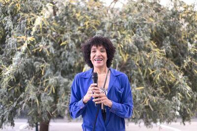 Claire Tancons, curator of 'Look for Me All Around You' at the Sharjah Biennial. Reem Mohammed/The National.