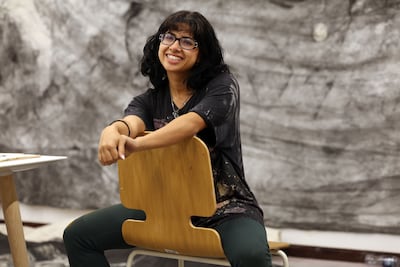 Aya Afaneh experiments with repetition in her work. Chris Whiteoak / The National