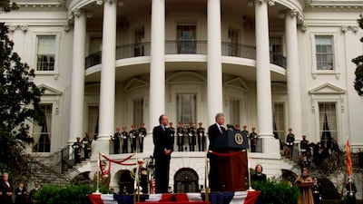 President Bill Clinton with King Juan Carlos of Spain on February 23, 2000. Getty Images