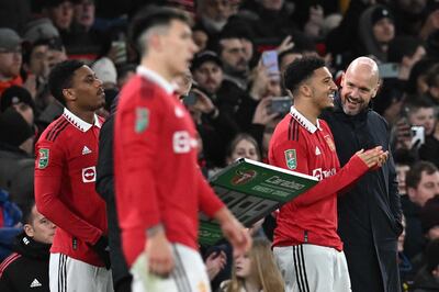 Erik ten Hag expects Jadon Sancho to make a big contribution until the end of the season after making his return to the United team. AFP