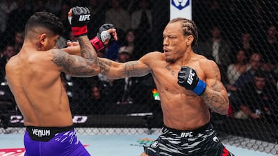 Marcus McGhee, right, during his win over Jonathan Martinez at UFC 309 in New York last year. Zuffa LLC