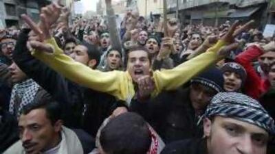 Jordanian protesters shout anti-Israeli slogans during a demonstration in Amman.